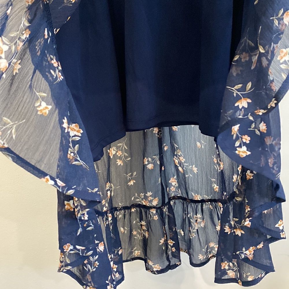 Altar'd State Blue Floral Dress High Low - Picture 6 of 9